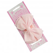 HB92-BP: Baby Pink Headband w/Glitter Bow
